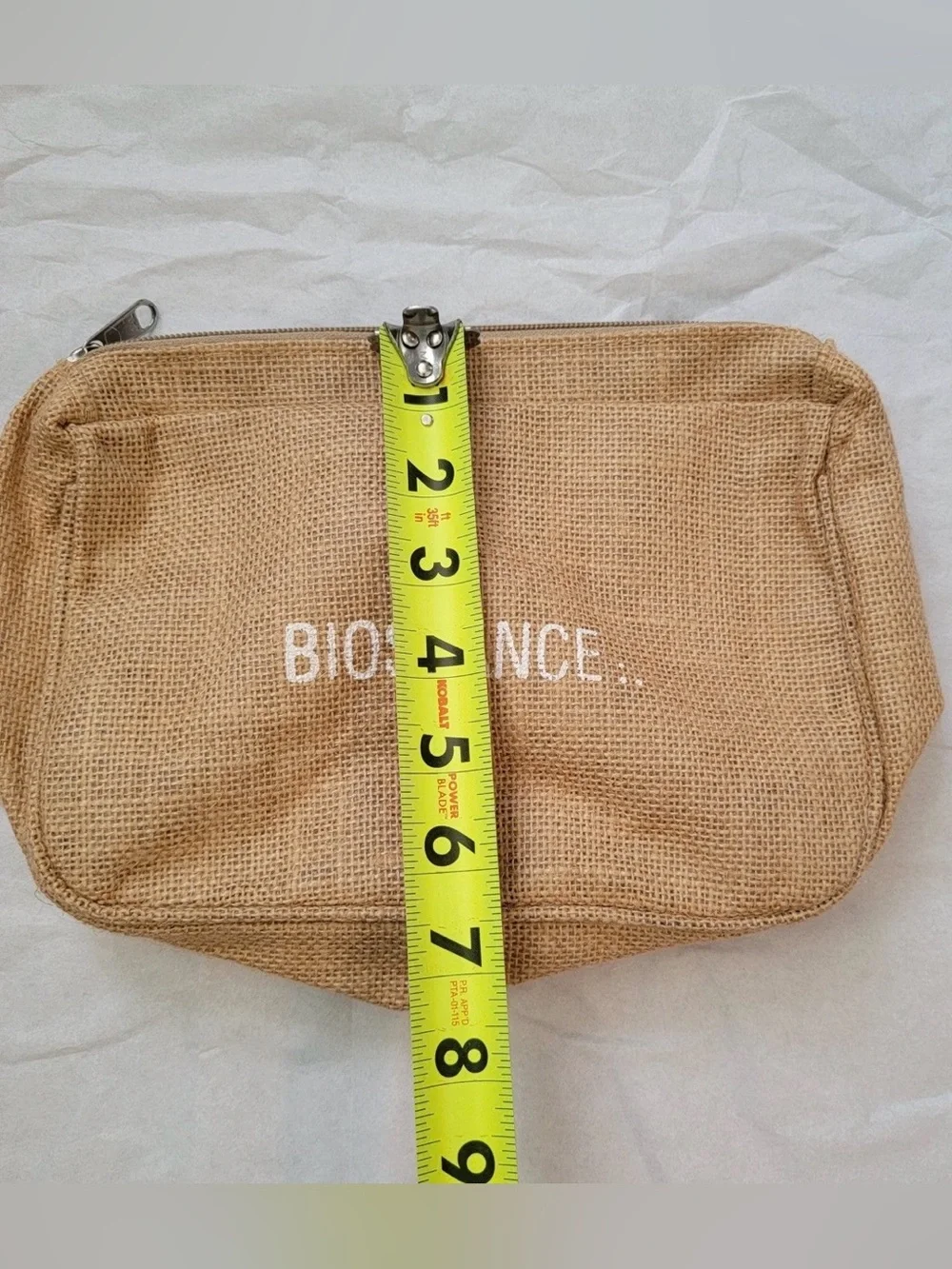 FREE WITH MAKEUP PURCHASE! Biossance Beige Canvas Cosmetic Zippered Bag Pouch
